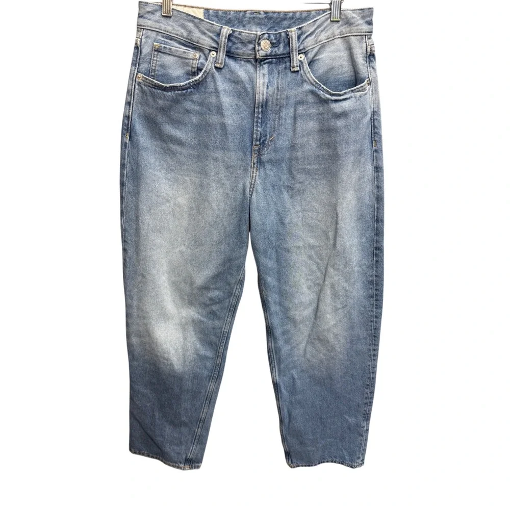 H&M Loose Ample Jeans Mens 29/32 Blue Grunge Light Wash Relaxed Fit Denim